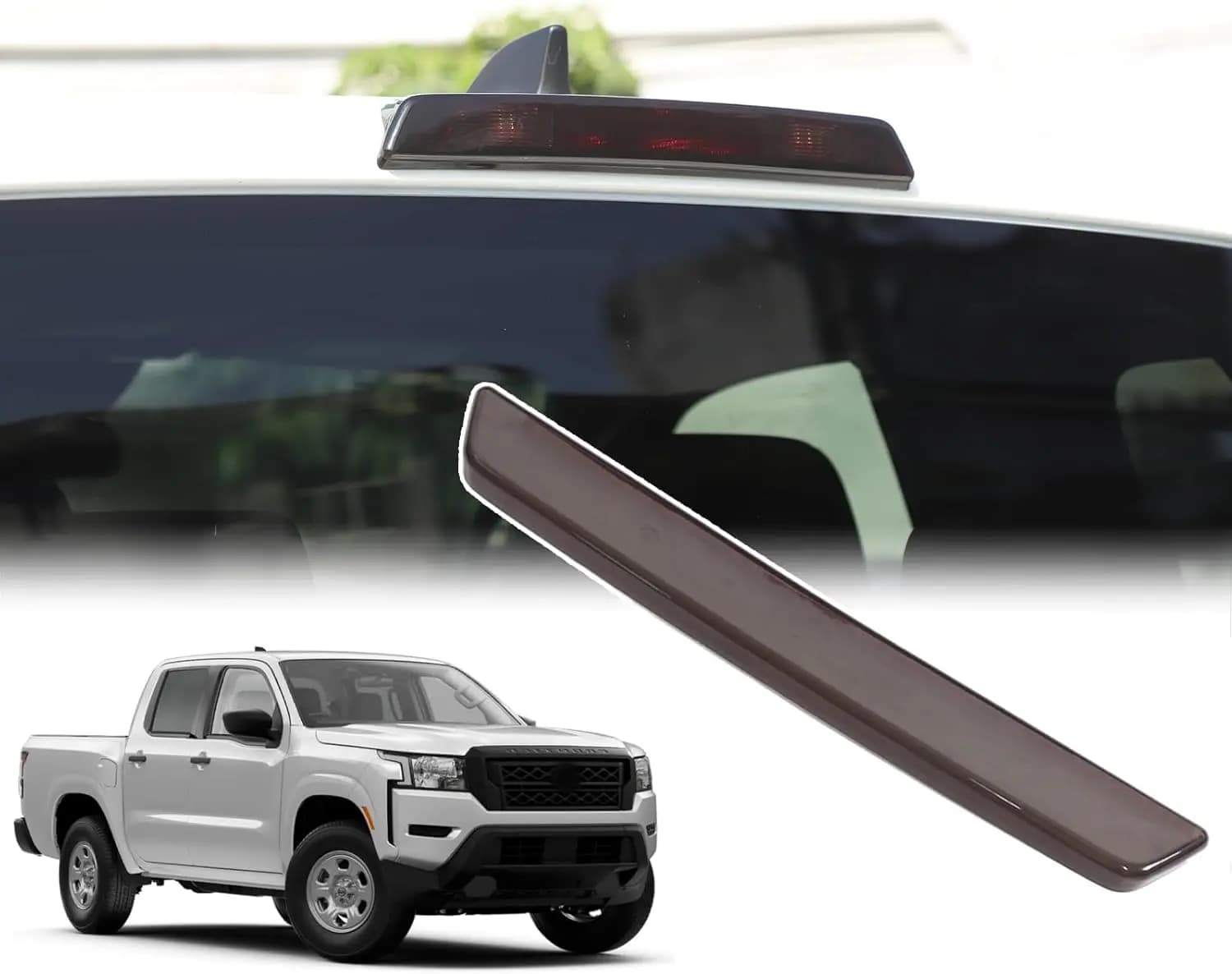 ABS Car Third 3rd Brake Light Cover Trim For Nissan Frontier 2022-2025 High Brake Mount Stop Light Protective Cover Accessories