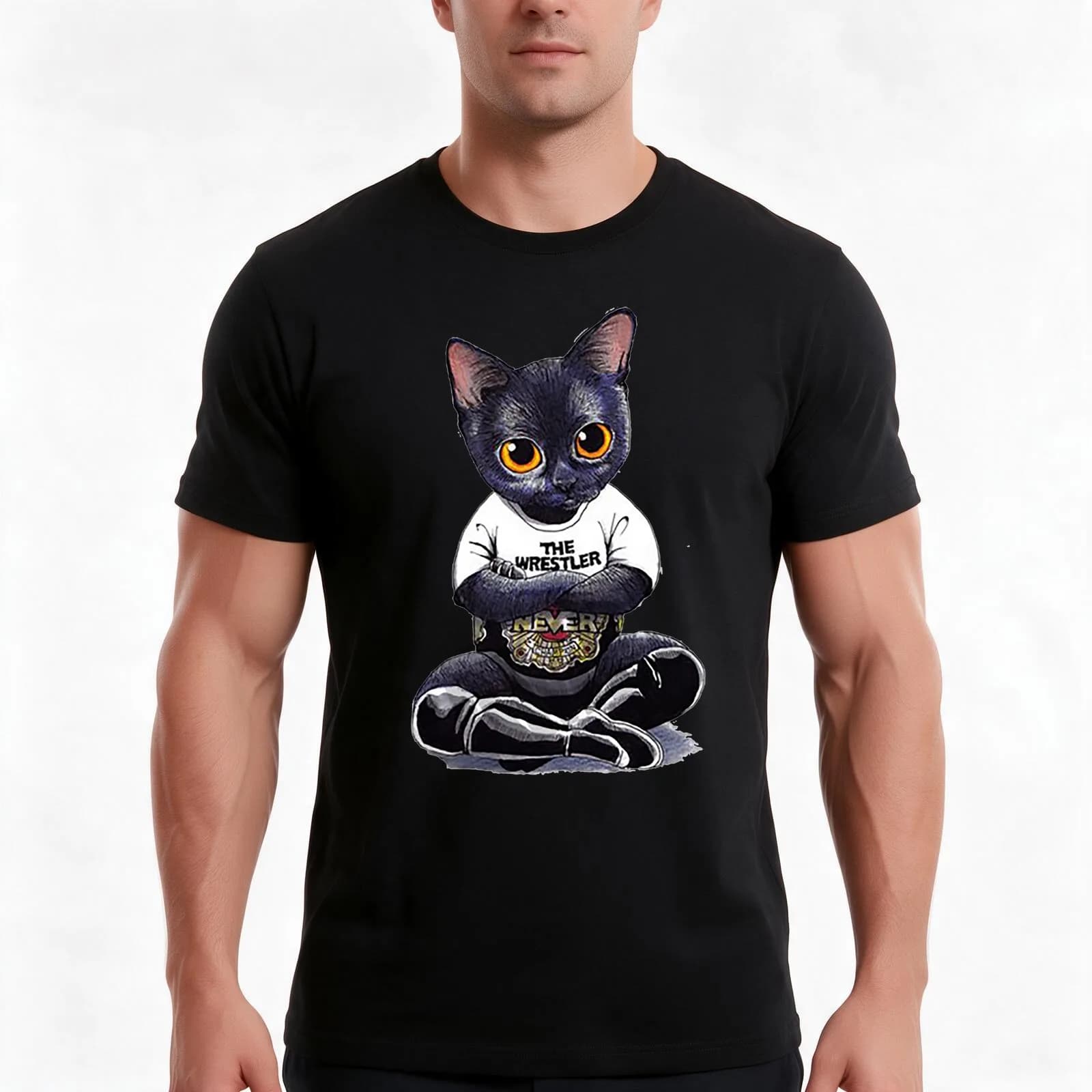 The Wrestler - Kat-Suyori Shibata T-Shirt, Summer Casual Cotton Tee, Oversized Streetwear Tops, Vintage Graphic Print