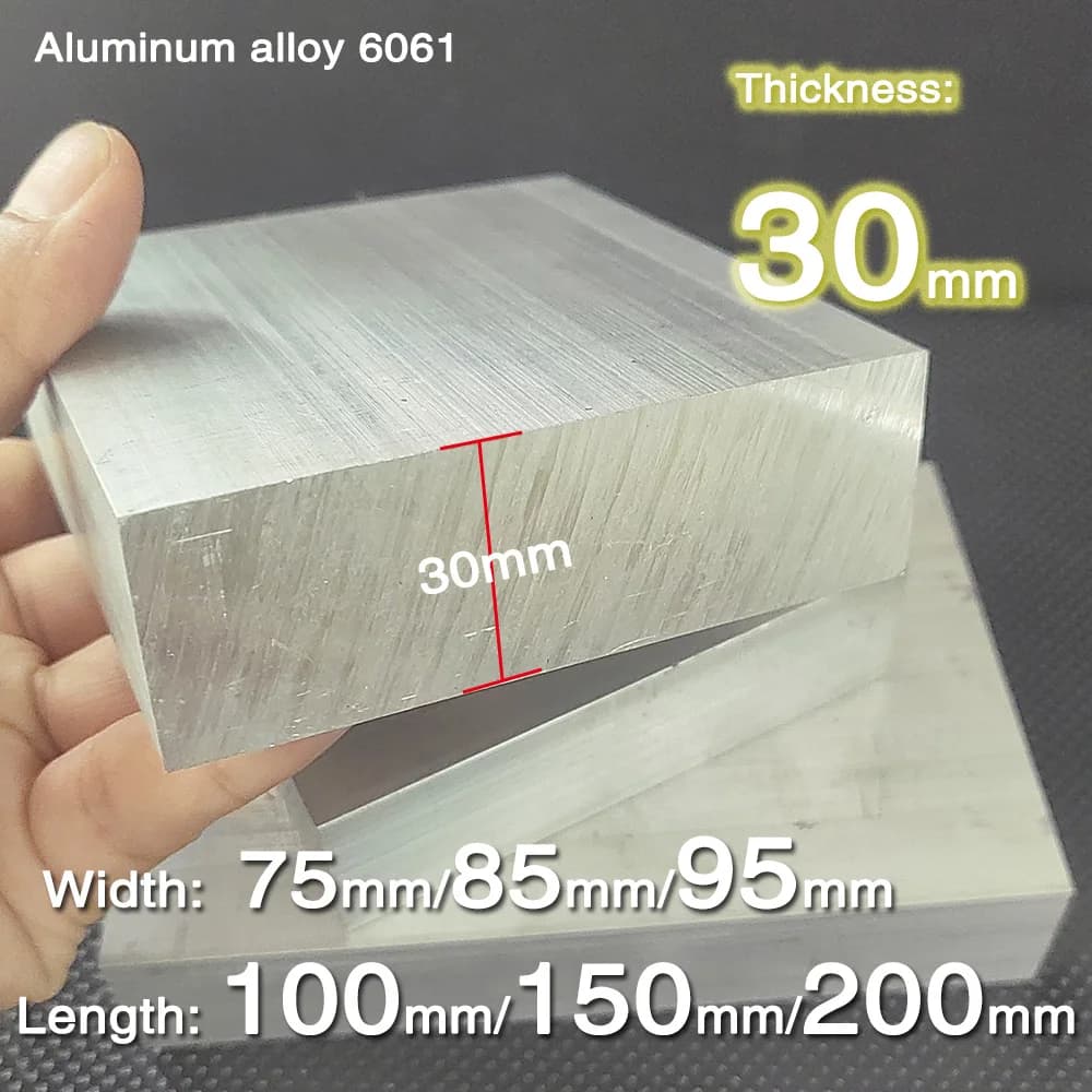 Thickness  30mm Width 75 85 95 mm 6061 Aluminum Alloy Flat Bar Length  100mm 150mm 200mm