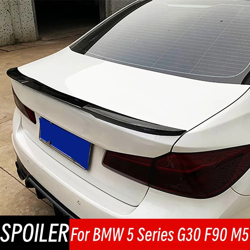 For 2017-2023 BMW 5 Series G30 F90 M5 525i 530i M4 MP Style Rear Trunk Lid Black Carbon Spoiler Wings Car Exterior Accessories