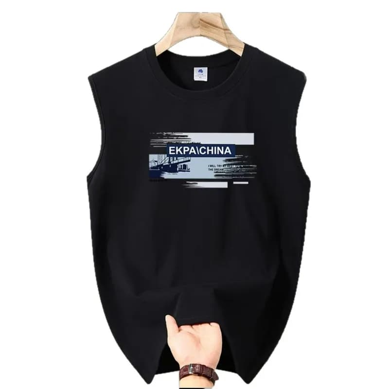 The New Men's Pure Cotton Off-the-shoulder Short-sleeved T-shirt Is Trendy Versatile Round-neck Casual Top Is Fashionable Simple