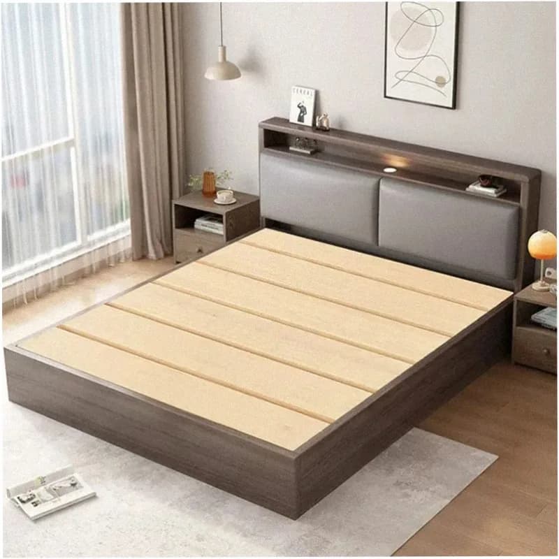 Sleeping Safe Bed Frame Wooden Design Girls European Space Saving Floor Double Bed Queen Beauty Muebles Lounge Suite Furniture