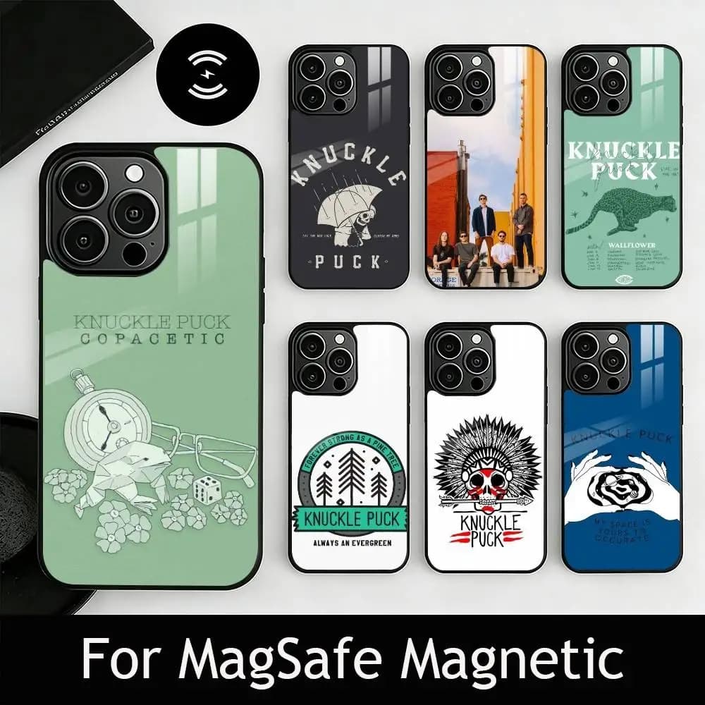 K-Knuckle P-Puck Band Phone Case For iPhone17,16,15,14,13,12,11 Plus,Pro Magnetic with Magsafe Wireless Charging