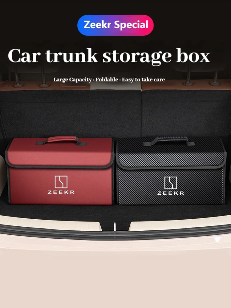 Car Trunk Storage Box Organizer Foldable Stowing Tidying Container Bag For ZEEKR 001 007 009 001FR 007GT X MIX 7X 9X Accessories