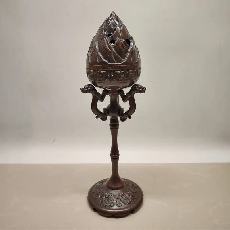 Antique Bronze Boshan Incense Burner Home Decorative Craft Ornament