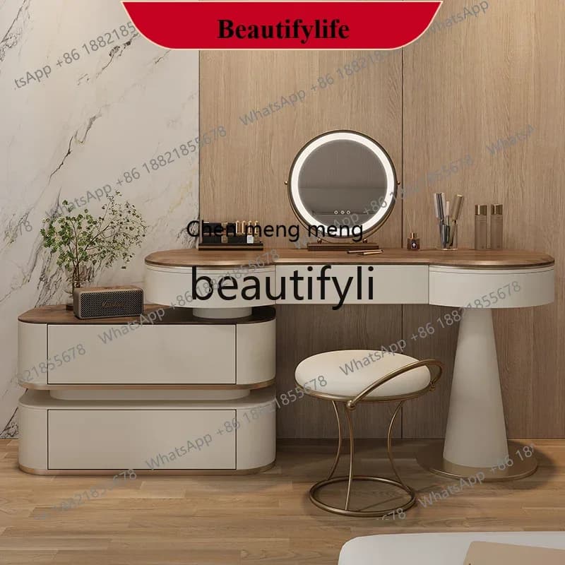 D178  Premium solid wood dresser storage cabinet integrated bedroom retro style high-end makeup table
