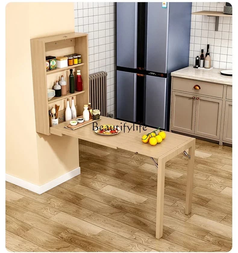 3Folding table dining table Household small apartment Multifunctional that does not take up space Invisible foldable
