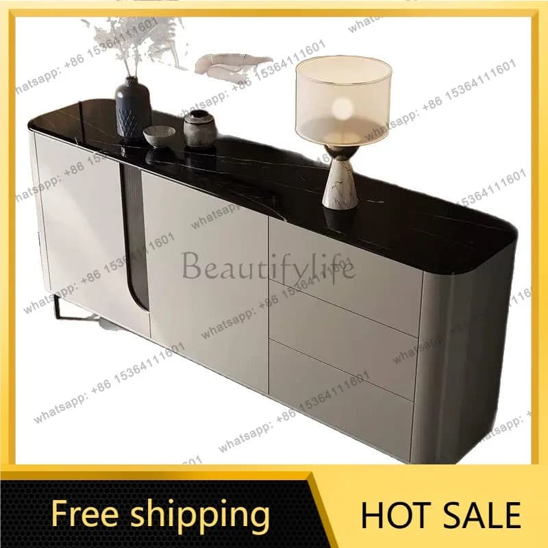 zj. Marble sideboard Italian-style minimalist living room partition storage cabinet is minimalist