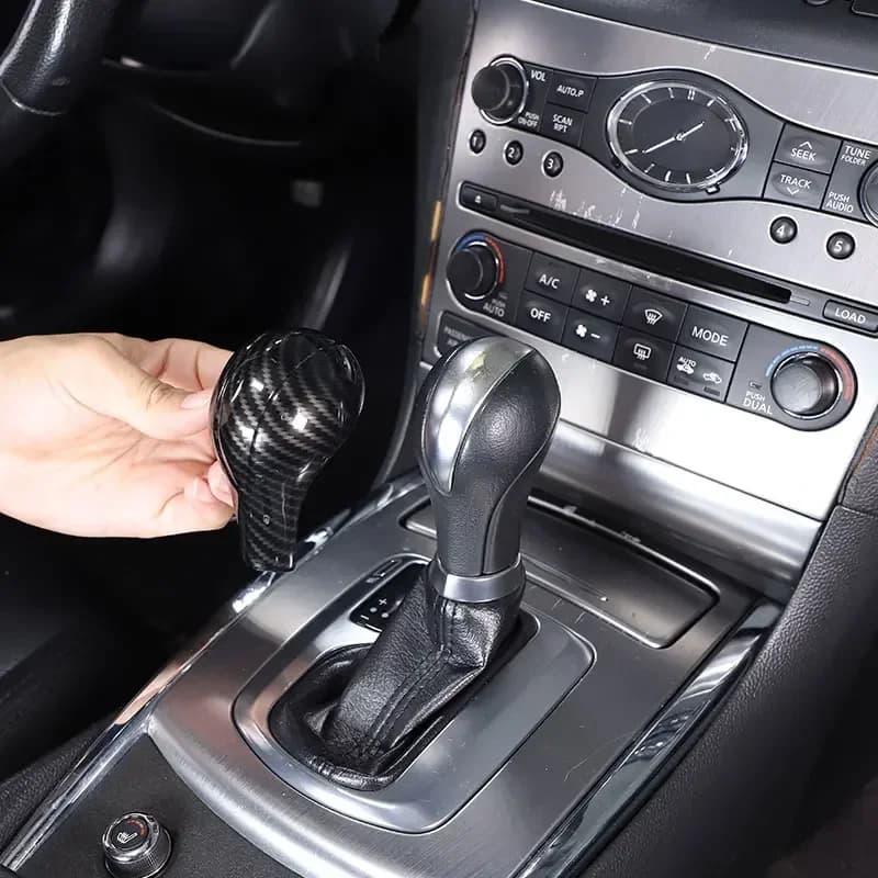 For Infiniti QX50 QX56 QX70 QX80 FX EX G25 G27 G35 G37 2007-16 ABS Carbon Fiber Car Gear Head Cover Trim Sticker Car Accessories