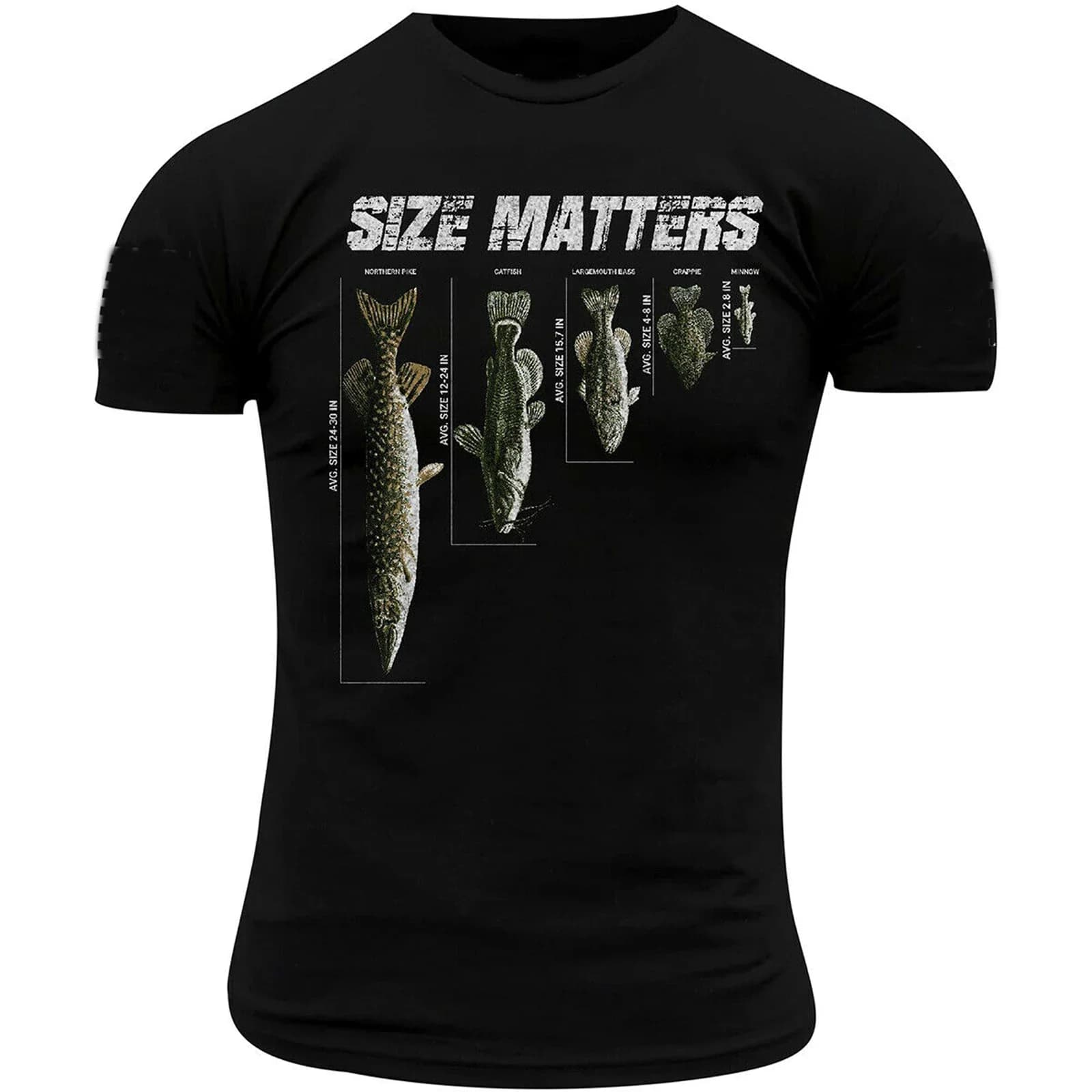 Fish Size Matters. Funny Fisherman Angler Gift T-Shirt. Summer Cotton O-Neck Short Sleeve Mens T Shirt New S-3XL