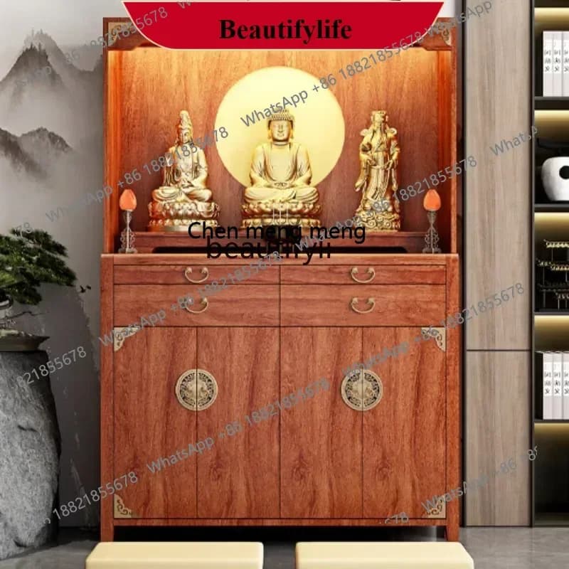 z183  New Chinese Style Clothes Closet Household Altar Solid Wood Worship Buddha Cabinet Cabinet Altar Cabinet Buddha Shrine