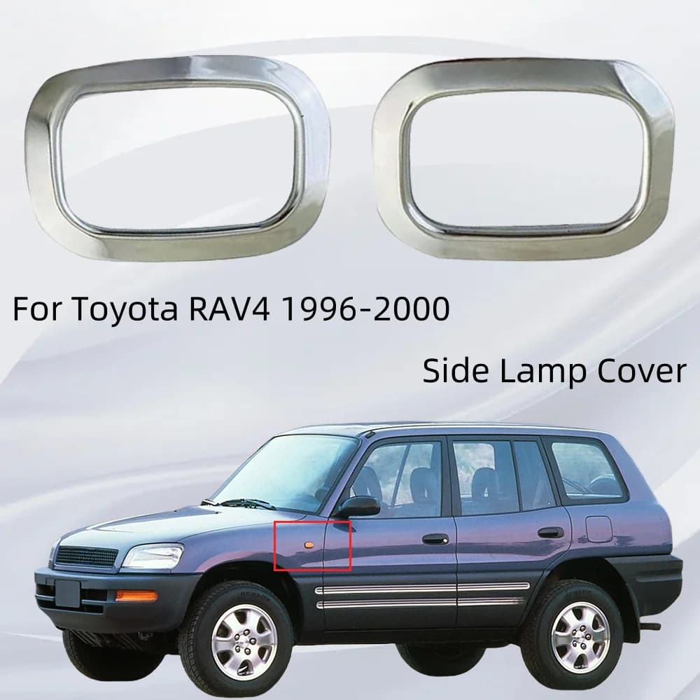 2pcs/set Car Stickers Cars Accessories 100% New Chrome Side Lamp Cover For Toyota RAV4 1996 1997 1998 1999 2000