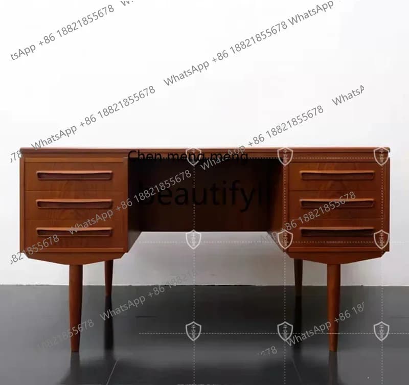 zq1Medieval solid wood desk retro style writing desk Nordic surprise all solid wood