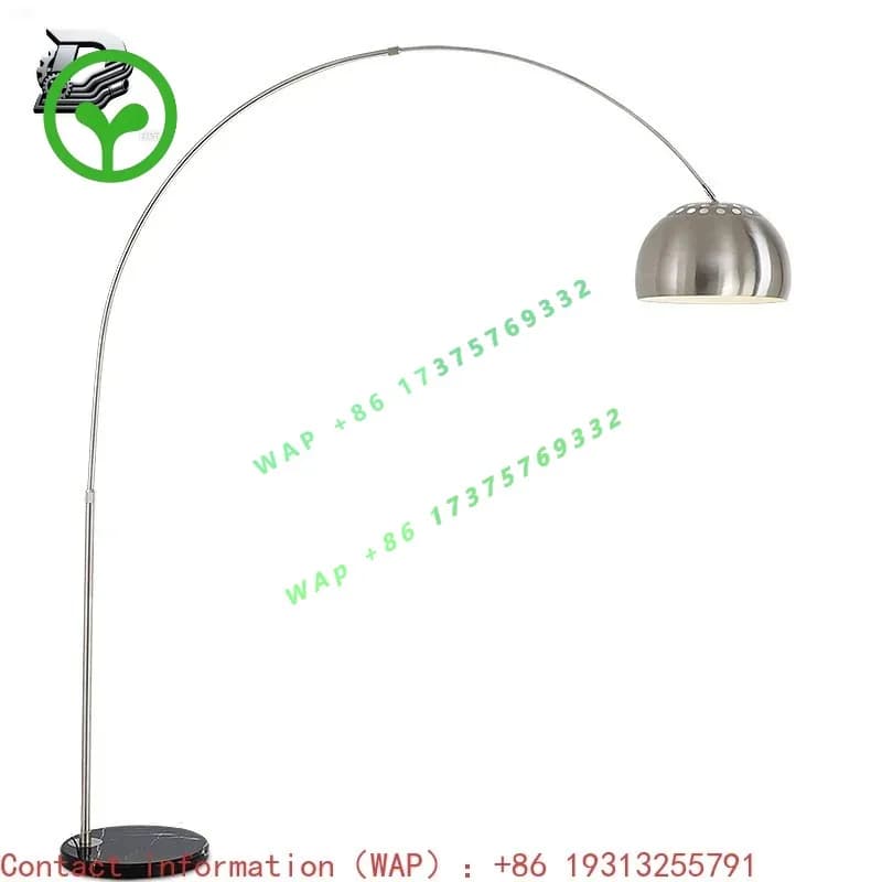 【From China】Curved Marble Base Designer Living Room Fishing Modern Nordic Light Emitting Diode Corner Standing Light Floor Light