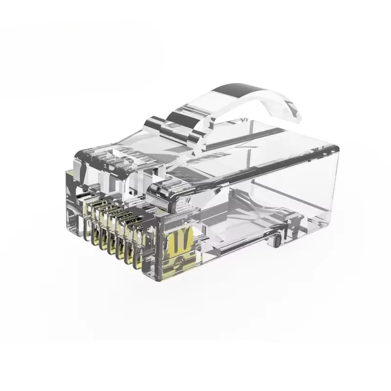 100pcs CAT5 CAT6 UTP Unshielded 8P8C Ethernet RJ45 Connector Via RJ45 Modular Plug