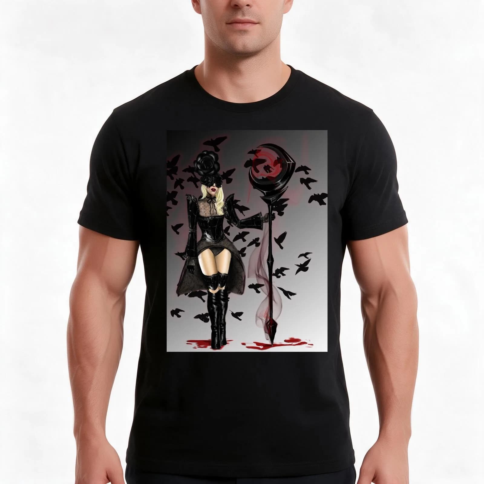 DARK SORCERESS T-Shirt, Summer Casual Cotton Tee, Oversized Streetwear Tops, Vintage Graphic Print, Loose Fit Short Sleeve