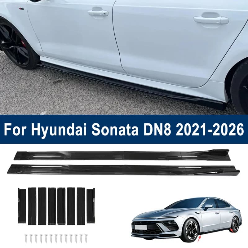 For Hyundai Sonata DN8 2021-2026 Car Side Skirt Splitters Extended Side Spoiler Sport Body Kit Bumper Lip Modified Parts 8Pcs