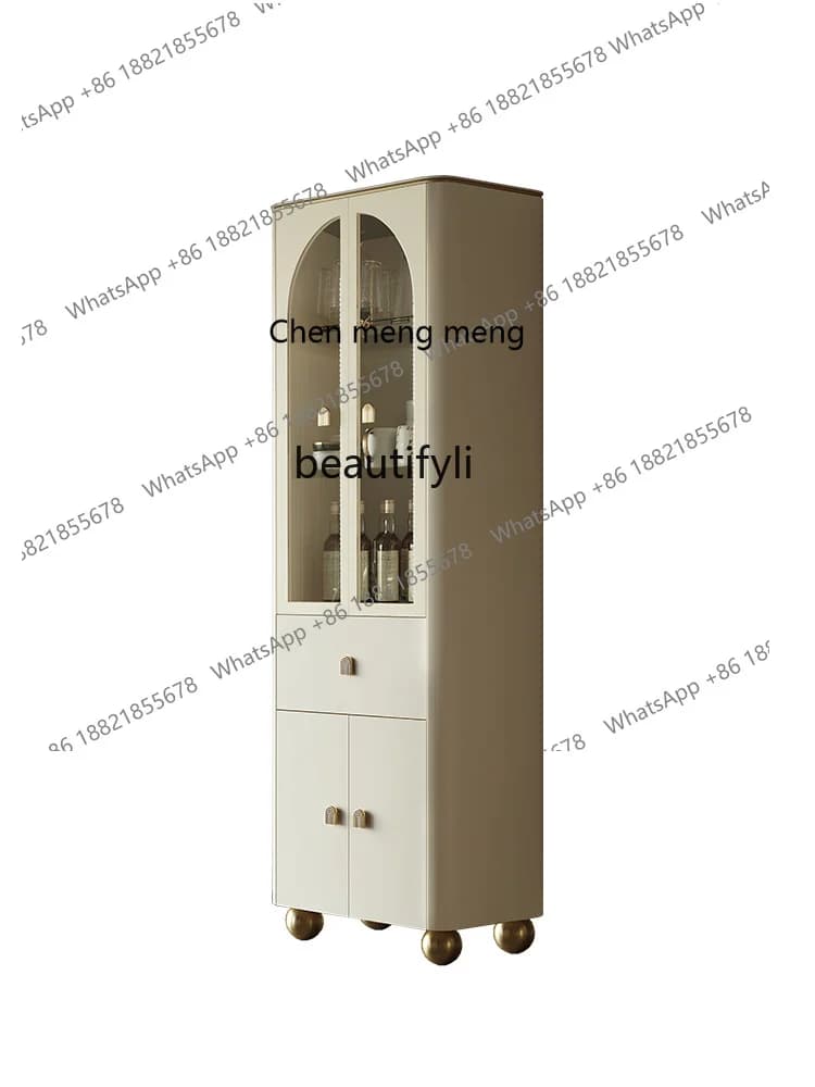 X Light Luxury Cream Style Wine Cabinet Modern Minimalist Living Room Wine Tea Cabinet Storage