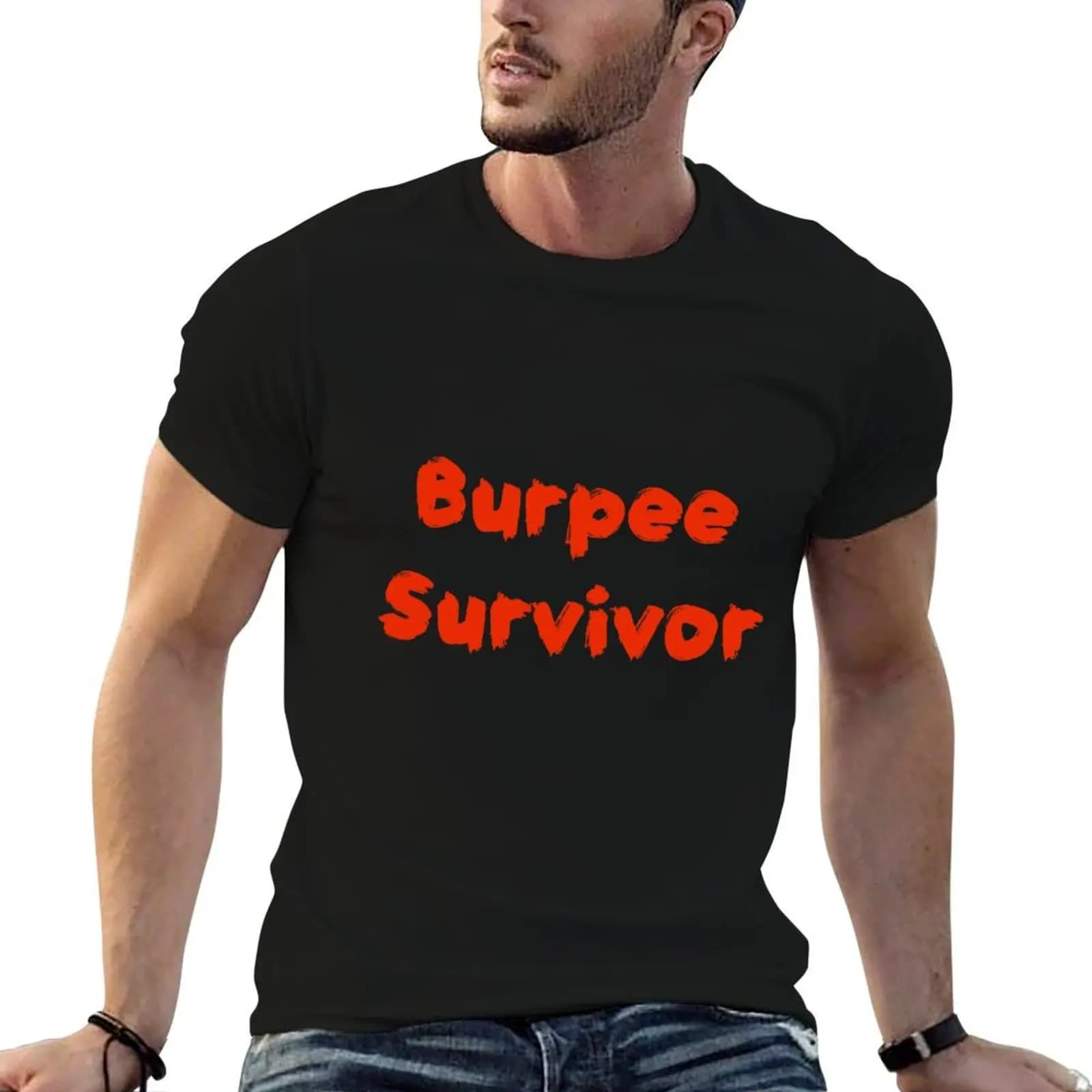Burpee survivor T-Shirt basketball graphic tees cotton graphic tees plain t shirts men