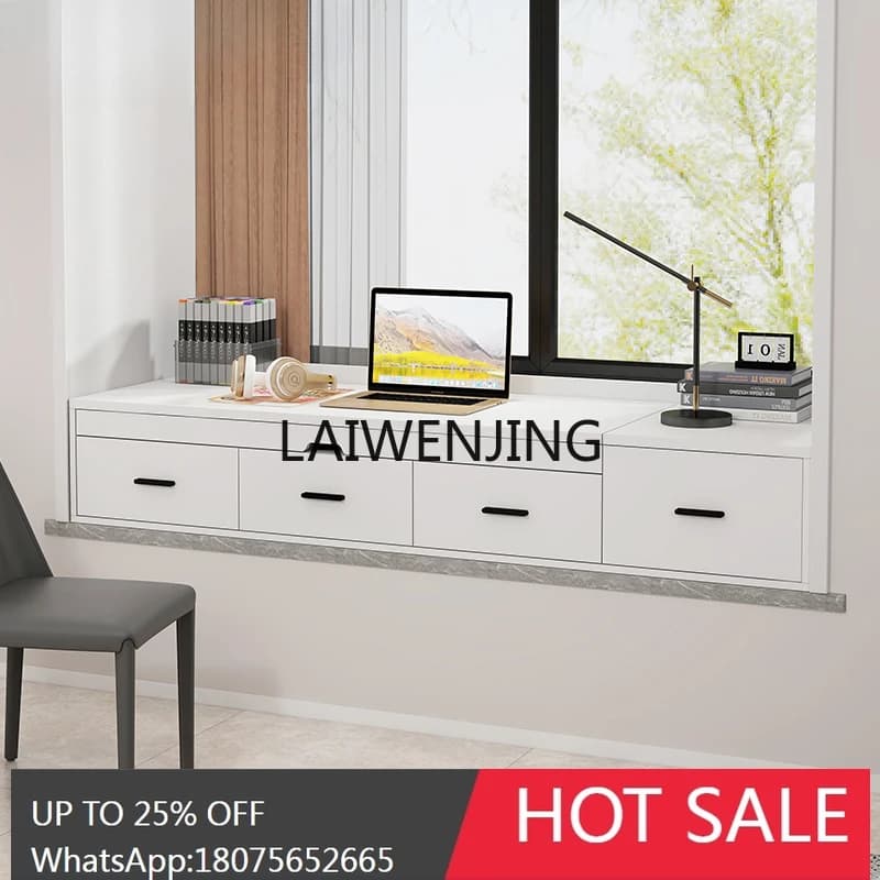 bay window desk integrated writing household student computer desk storage cabinet