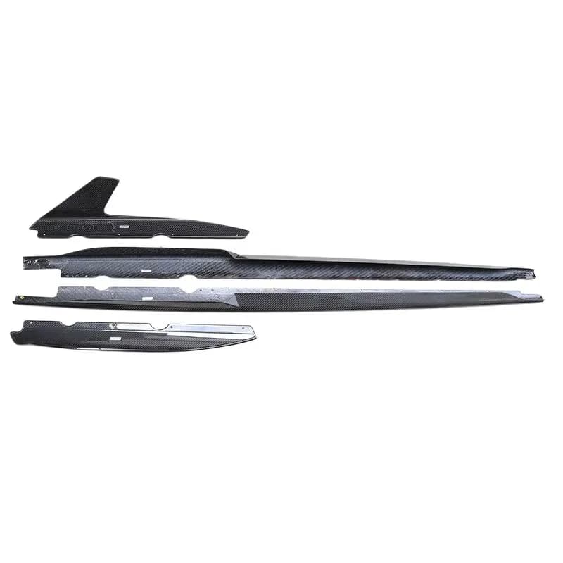 2019-2024 Caprist Style Dry Carbon Fiber New Screw-On Exhaust Cut-Outs Car Side Skirts for Audi R8