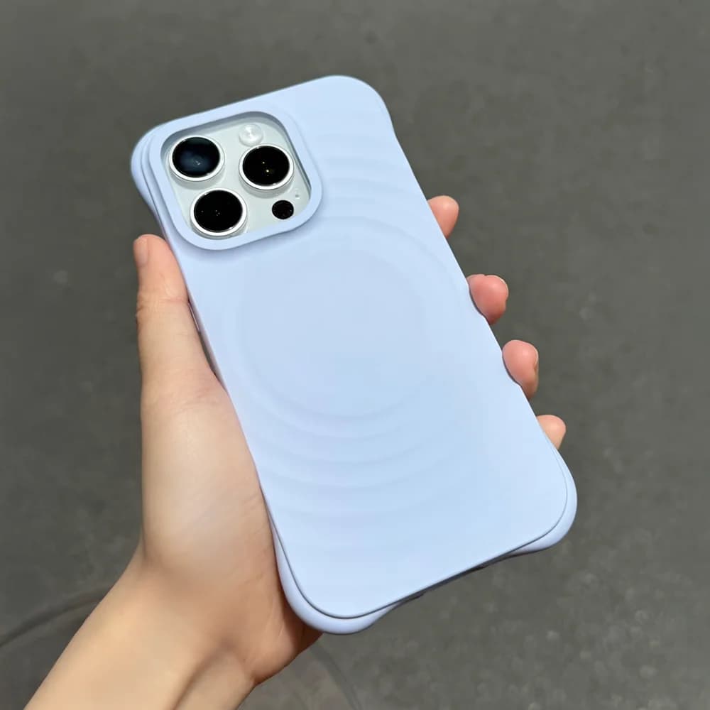 New Colour Mist Purple Ripple Silicone Engraved Letters MagSafe Phone Case Cover for IPhone 17 16 15 14 13 12 Pro Max Case