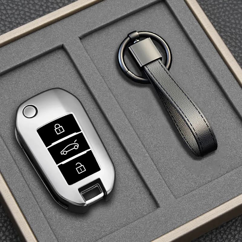 Remote Soft TPU Car Key Chain Ring Shell Cover Case Holder 3 Button For Peugeot 208 301 308 508 5008 3008 Citroen 2010 2021 2023