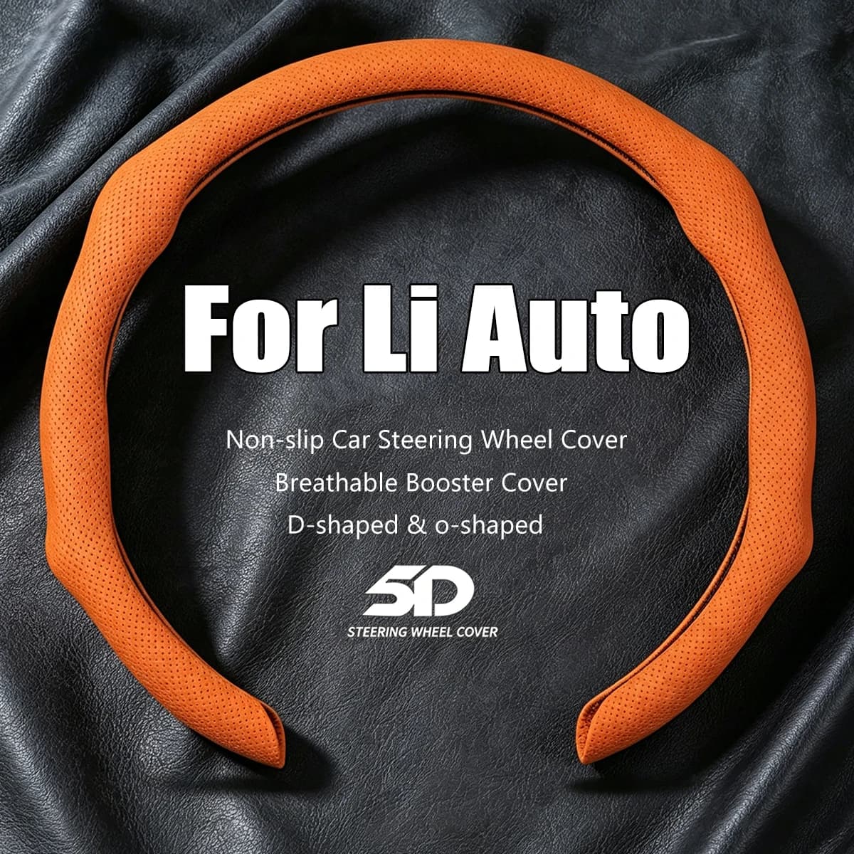 5D NAPPA Car Steering Wheel Cover For Li Auto Inc Li L6 L7 L8 L9 Li MEGA Premium Breathable Non-slip Booster Covers Auto Parts