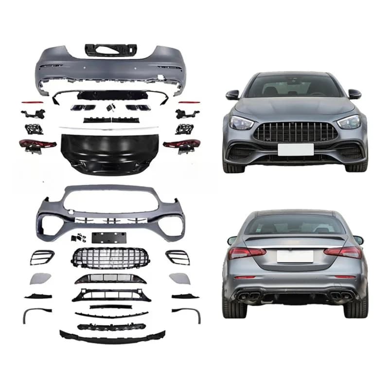 High Quality 2023 Style Old To New Body Kit Bumper Lip Headlight Grille Fit For E Class W213 2016-2020 Upgrade Parts