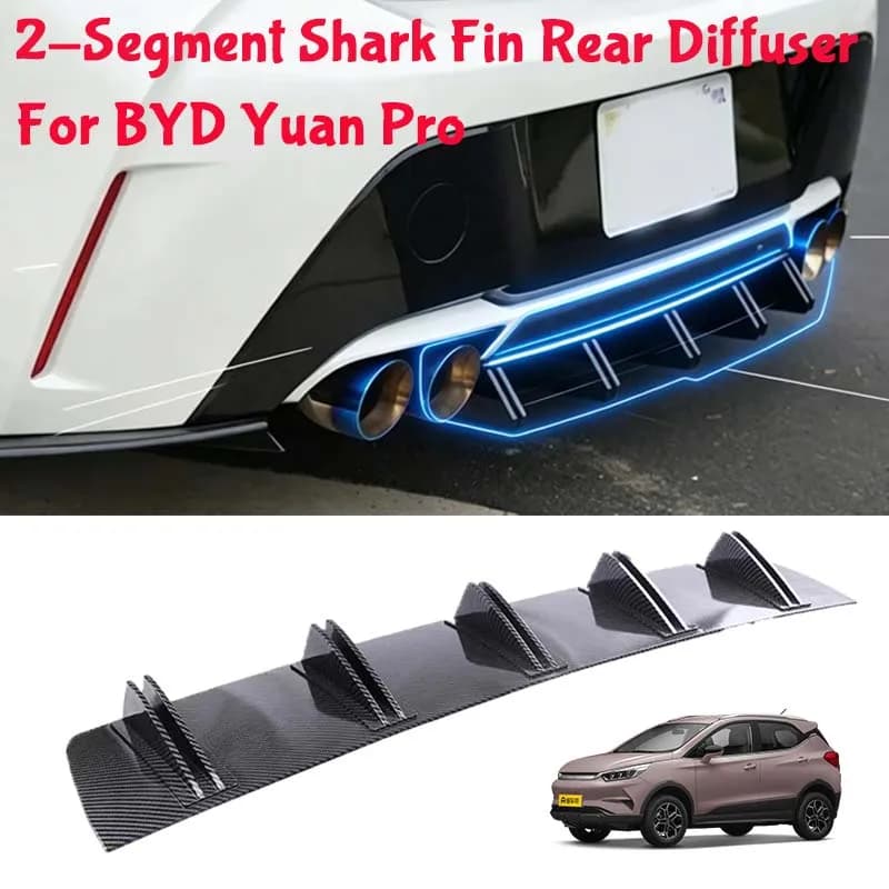 For BYD Yuan Pro Shark Fin Rear Diffuser Split Chassis Spoiler Auto Aerodynamic Parts Aerodynamic Modification