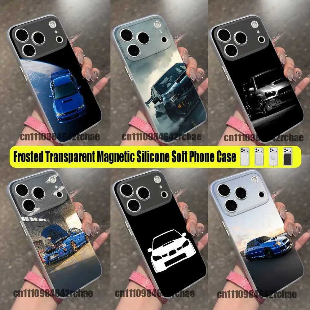 For Blue S-Subaru Car Phone Case iPhone 13,16,11,15,12,17,14,Pro,Max,Plus,E,Air,Mini Wireless Charge Magnetic Clear