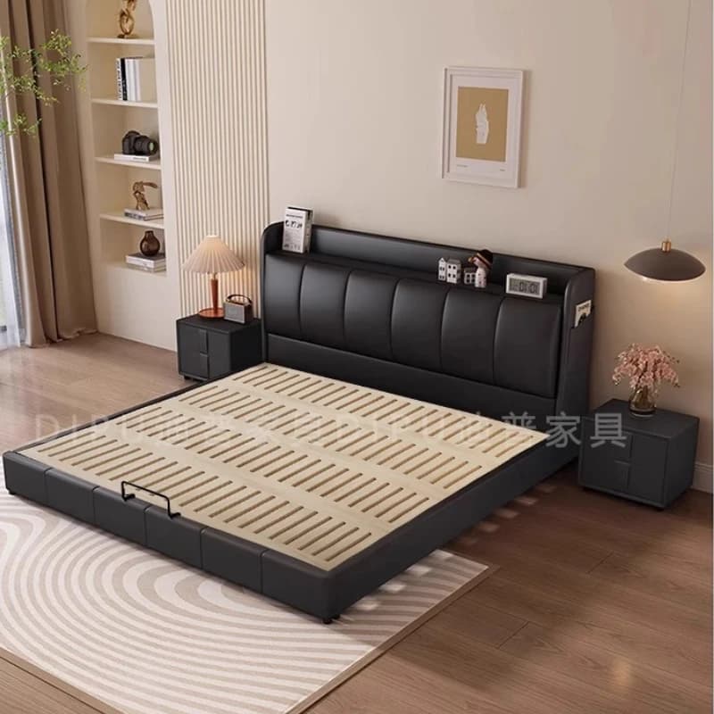 Modern Cheapest Double Bed American Black White Intermediate Double Bed Soft Hard Muebles Para El Hogar Bedroom Furniture