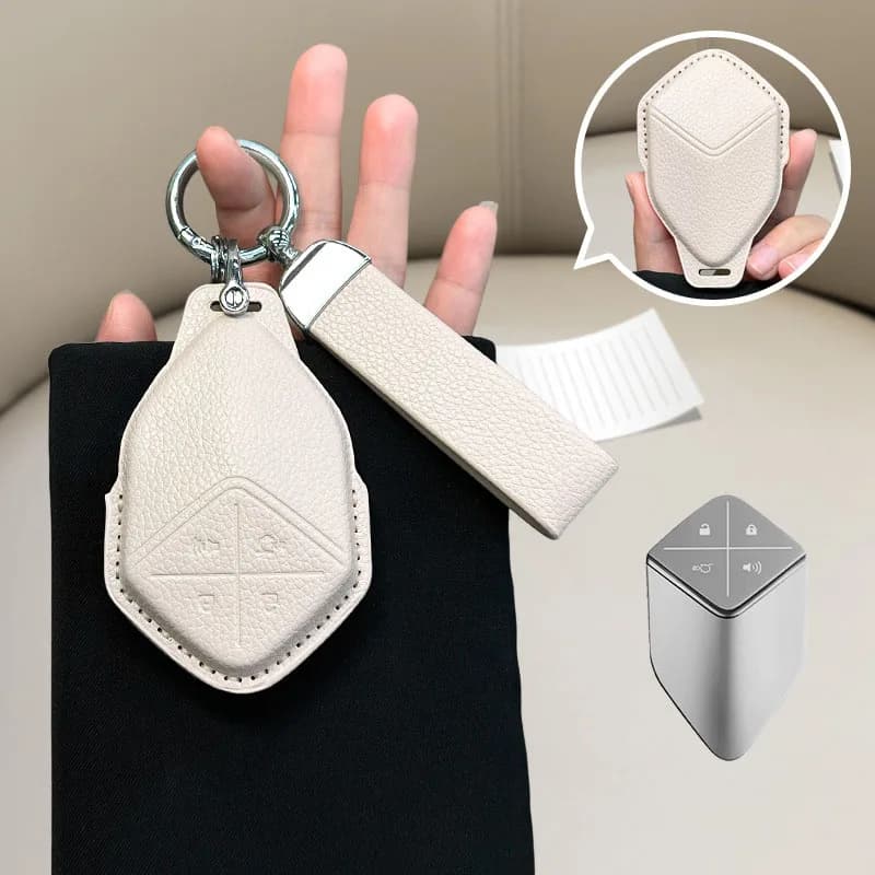 Leather Car Smart Remote Key Case Cover For Changan Deepal S7 S07 SL03 S05 G318 2024 2025 Keychain Protector Shell Accessories