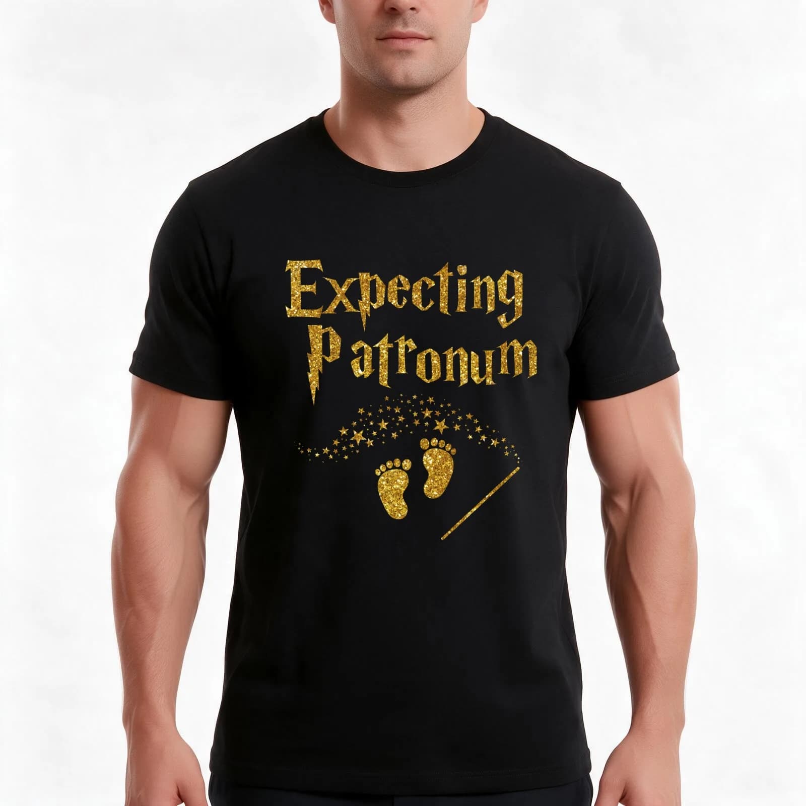 expecting patronum T-Shirt, Summer Casual Cotton Tee, Oversized Streetwear Tops, Vintage Graphic Print, Loose Fit Short Sleeve