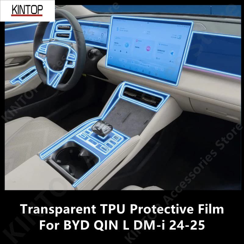 For BYD QIN L DM-i 24-25 Car Interior Center Console Transparent TPU Protective Film Anti-scratch Repair Film Accessories Refi