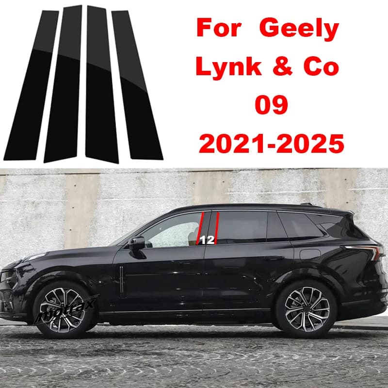 For Geely Lynk & Co 09 2021 2022 2023 2024 2025 Car B C Pillar Middle Central Column PC Window Decoration Protection Stickers