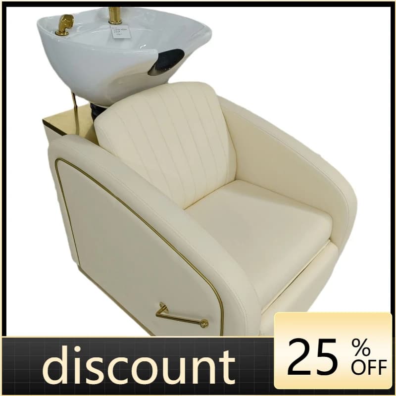 LMM high-end barber shop shampoo bed simple hair salon special ceramic basin sitting shampoo bed