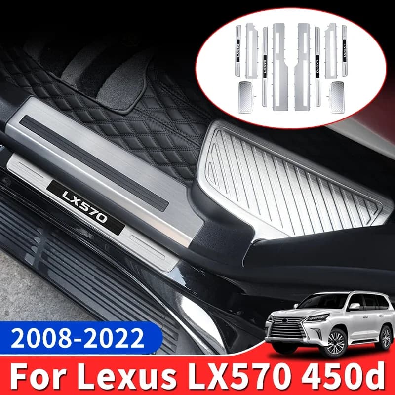 For Lexus LX 570 LX570 LX450d 2008-2022 2021 2020 Interior Modification Accessories Stainless Steel Car Threshold Protection