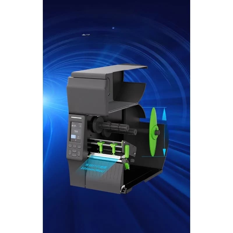 Industrial grade thermal transfer ribbon barcode label printer touch screen