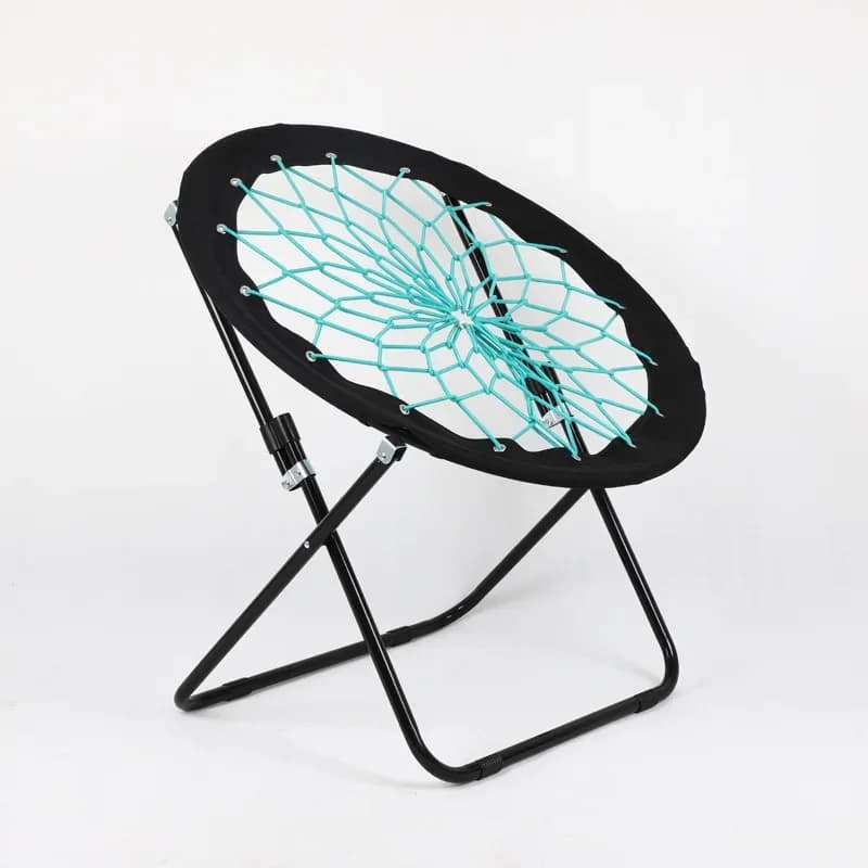Outdoor folding spring chair portable rubber band casual breathable backrest lazy