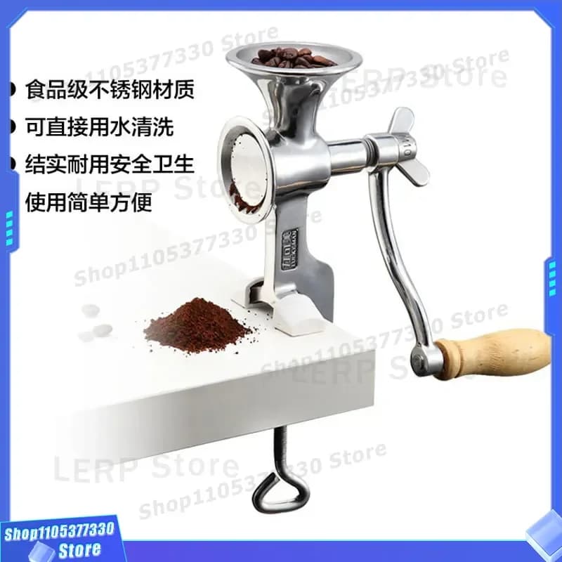 Manual Coffee Bean Grinder 304 Stainless Steel Hand Mill for Rice Pepper Seasoning Portable Kitchen Tool Durable Grinding