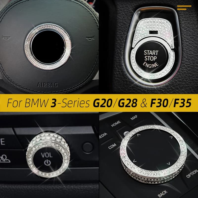 For BMW 3 Series G20 G28 (2019-2026) & F30 F35 (2012-2018) Crystal Gear Shift Knob Interior Diamond Accessories Car Styling