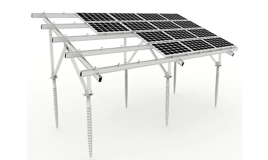 Aluminum Solar Ground Racking Structure System Installation to Support Solar Panel