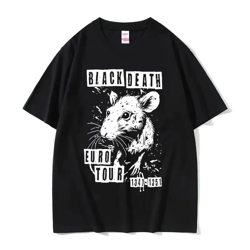 Funny Chse Devouring Machine Japanese Rat Graphic T Shirts for Men Vintage Fashion O Neck T Shirt Y2k clothes