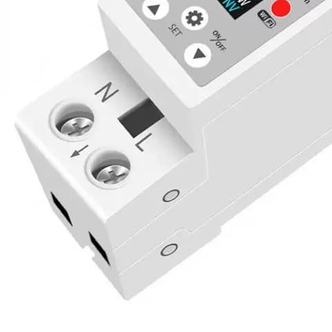 60A Tuya WiFi DIN Rail Smart Energy Meter – Digital Volt/Current/Power KWh Monitor, Remote Control Breaker, Overvoltage Protecti