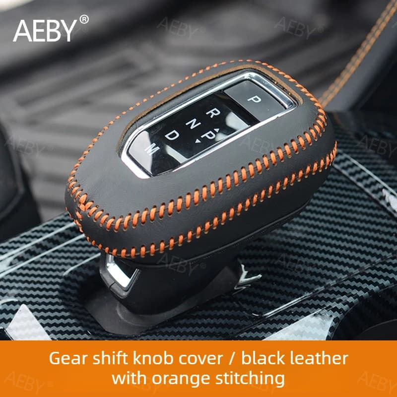 For Ford Ranger 2022-2026 The gear shift cover is hand-sewn to be scratch-resistant and,Genuine leather gear cover,interior