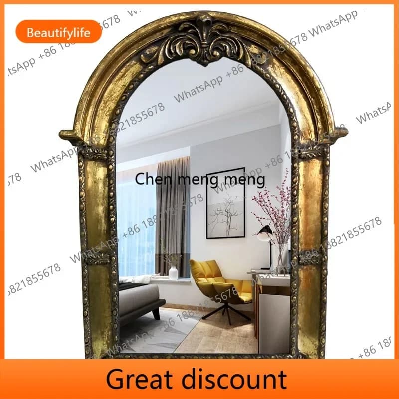 6239 European retro door-shaped decorative mirror cosmetic mirror wall-mounted washbasin bathroom mirror toilet
