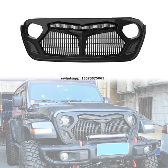 LUMA Front Bumper Matte Black Car ABS Replacement Grill 4x4 Accessories Grille 2018+ for  Wrangler JL Gladiator JT