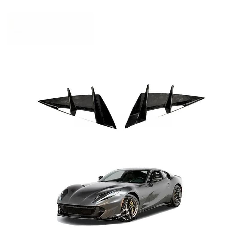 17carbon Auto Parts Accessories Dry Carbon Fiber Body Kit Rear Bumper Air Outlet Trim Carbon Black Polished for 812