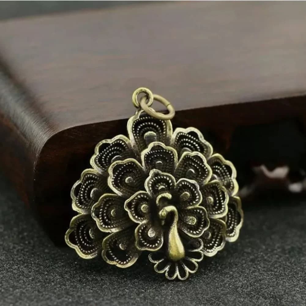 Gifts Carved Peacock Small Ornaments Figurines Handmade Brass
